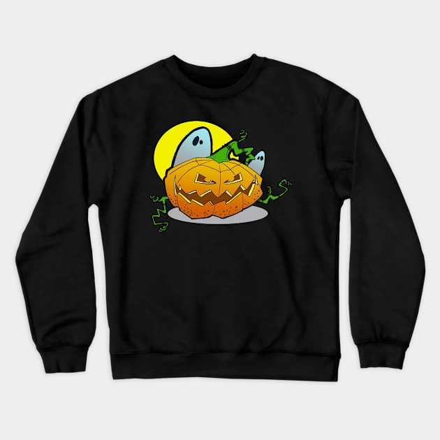 Haunted Pumpkin Crewneck Sweatshirt by RichCameron